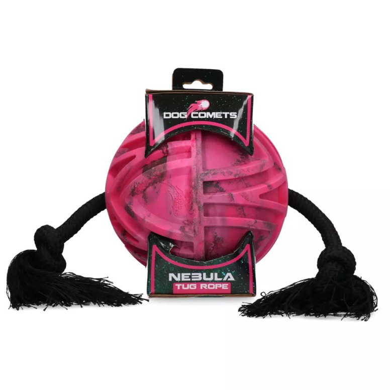 Jouet chien Dog Comets Nebula - Corde rose 18cm, durable et flottant