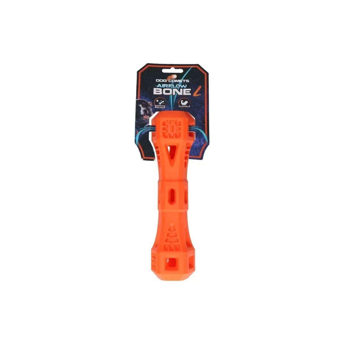 Jouet chien Dog Comets Airflow - Os orange 23cm - Léger & durable