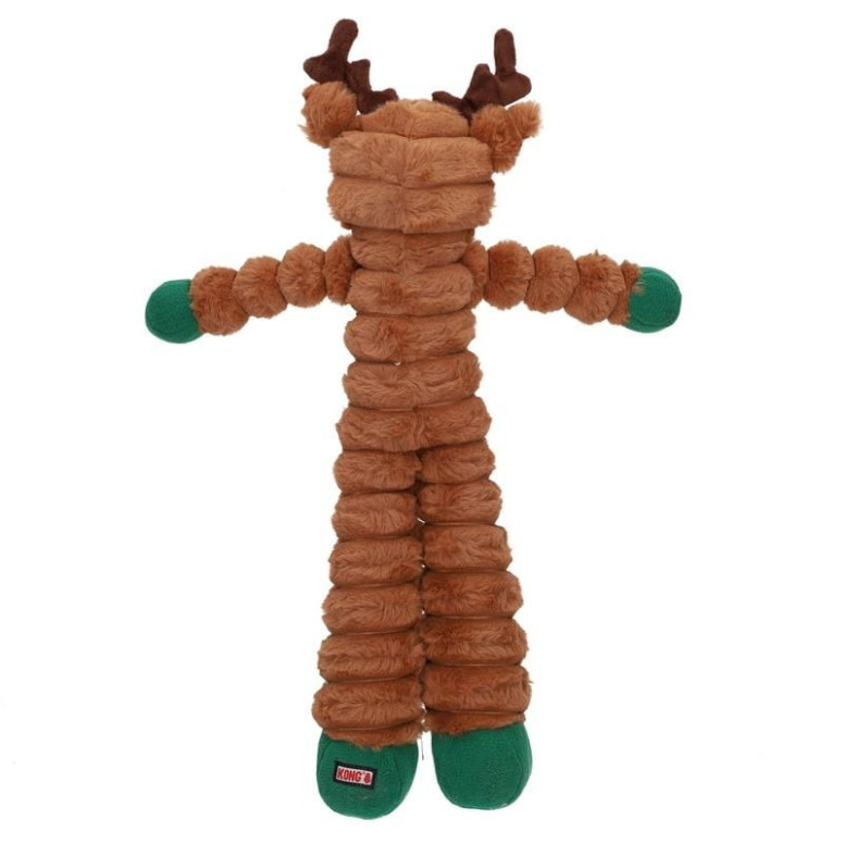Jouet KONG Renne XL - Peluche crépitante et sifflet pour chien festif