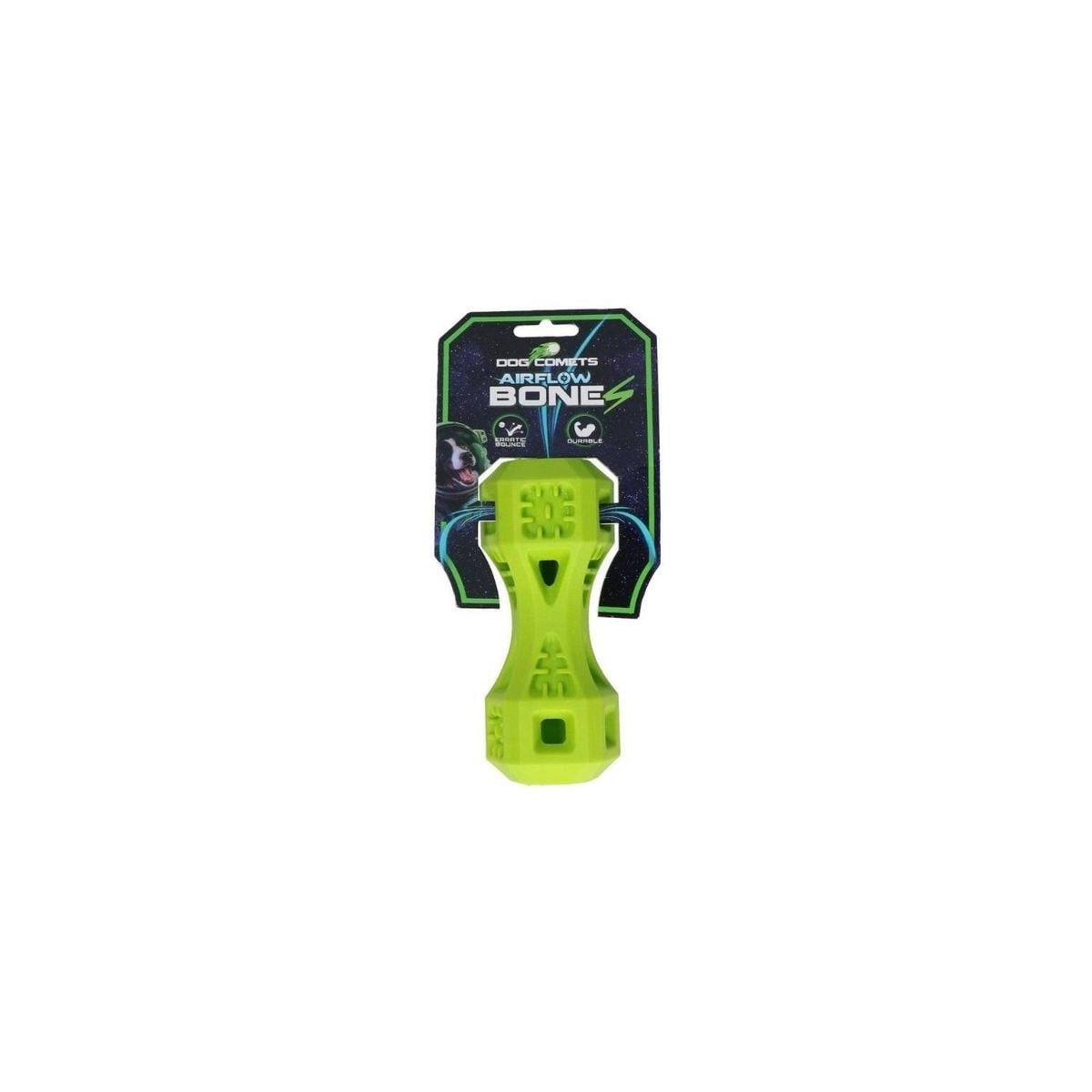 Jouet chien Dog Comets Airflow Vert - 15cm - Léger et interactif