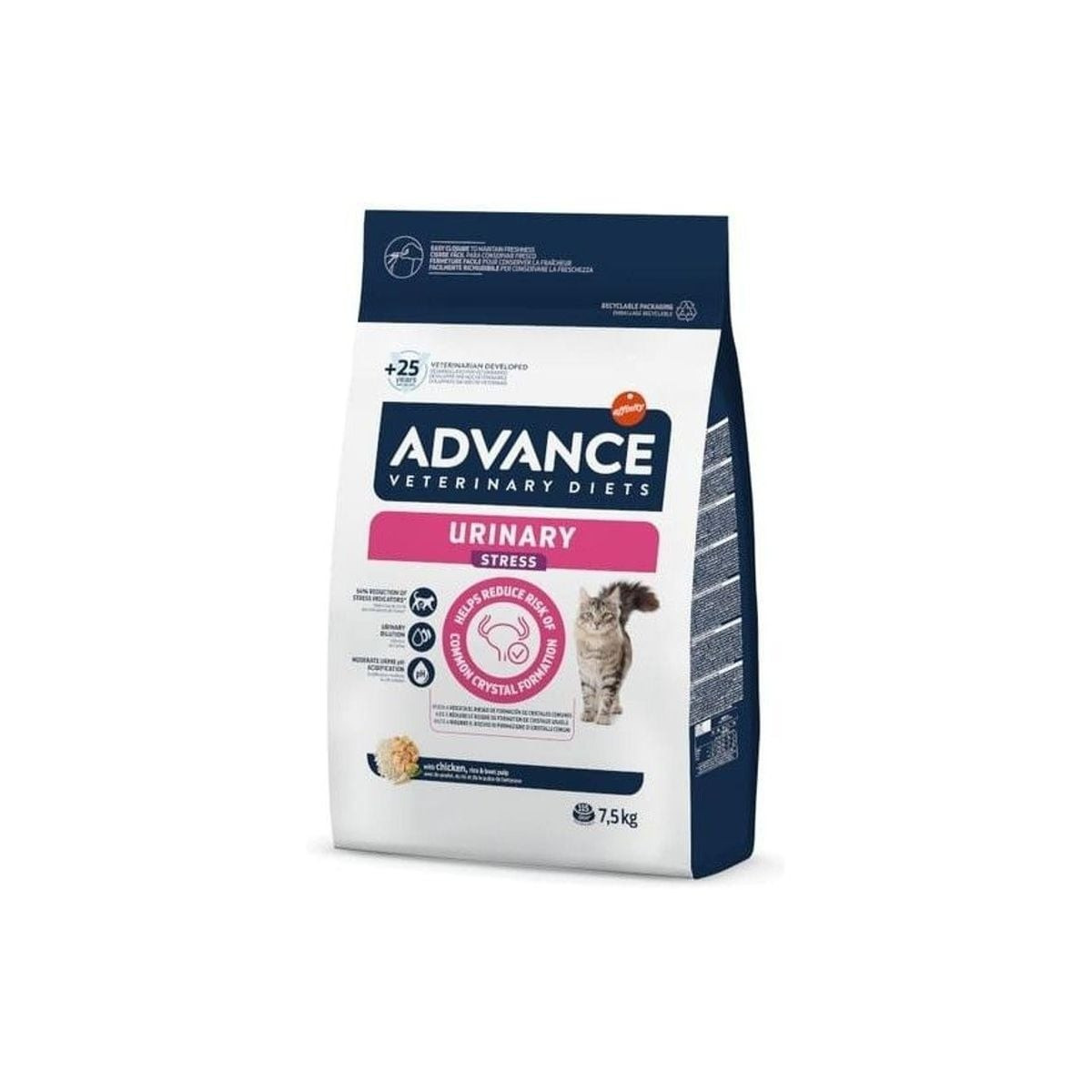 Croquettes Advance Urinary Stress - Santé urinaire chat 7,5 kg