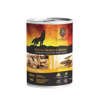 Ambrosia Pâtée Chien Poulet Saumon 395g - Hypoallergénique