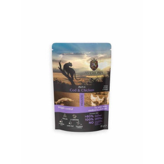 Ambrosia Pâtée Chat Morue Poulet 85g - Contrôle Poids Ultra Premium