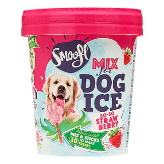 Glace Fraise Smoofl pour chien : bâtonnets comestibles, sans lactose
