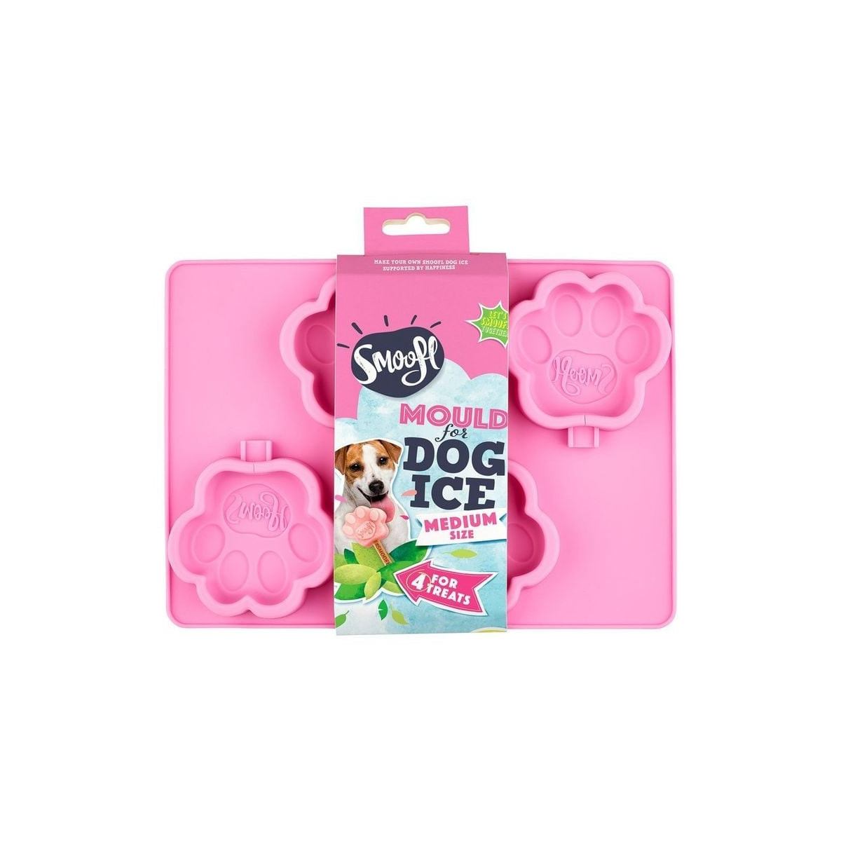 Smoofl Moule glace patte chien - 4 glaces - Silicone résistant