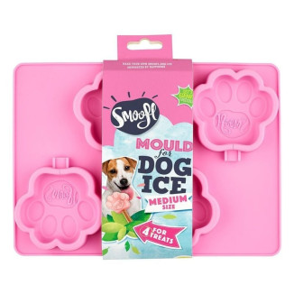 Smoofl Moule glace patte chien - 4 glaces - Silicone résistant