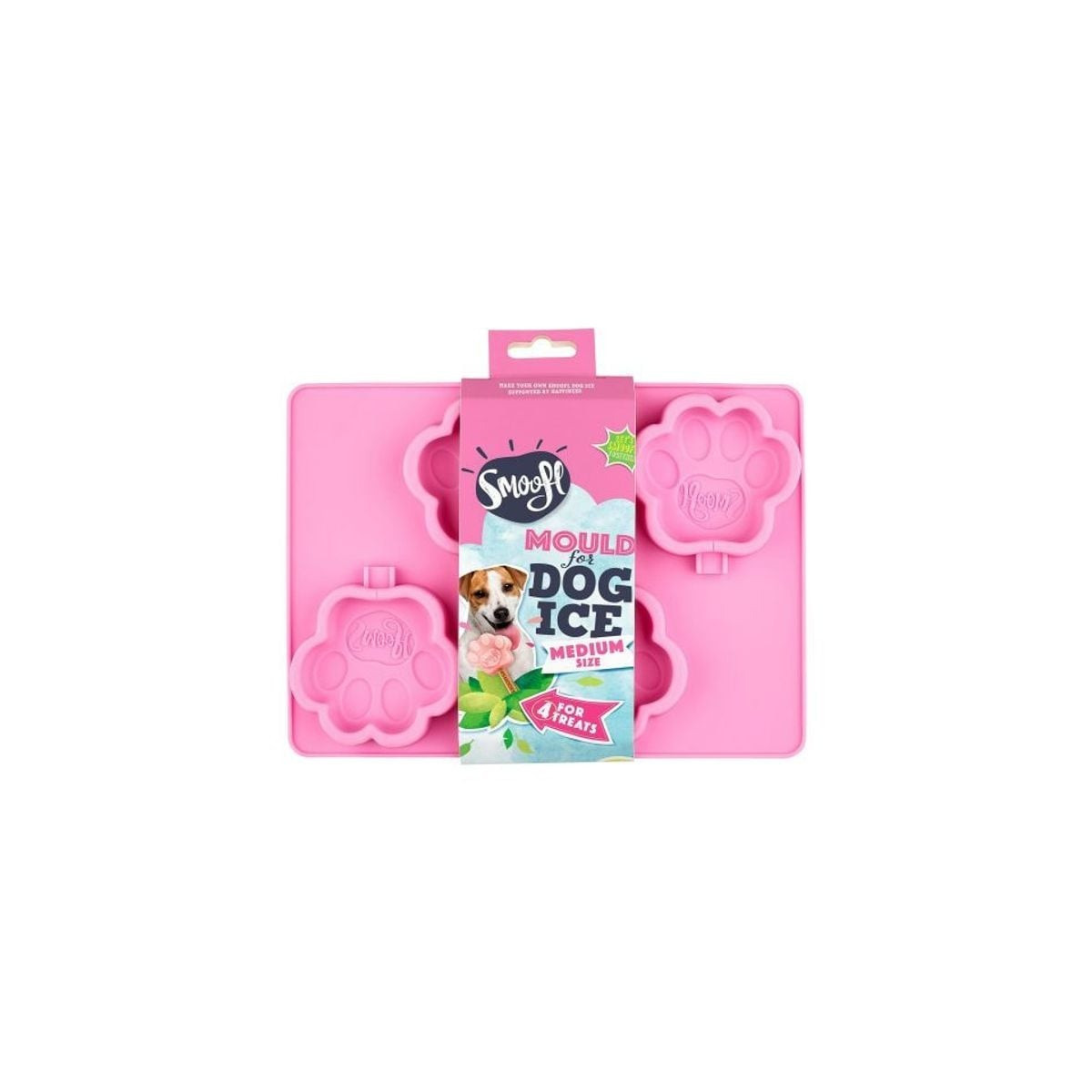 Smoofl Moule glace patte chien - 4 glaces - Silicone résistant