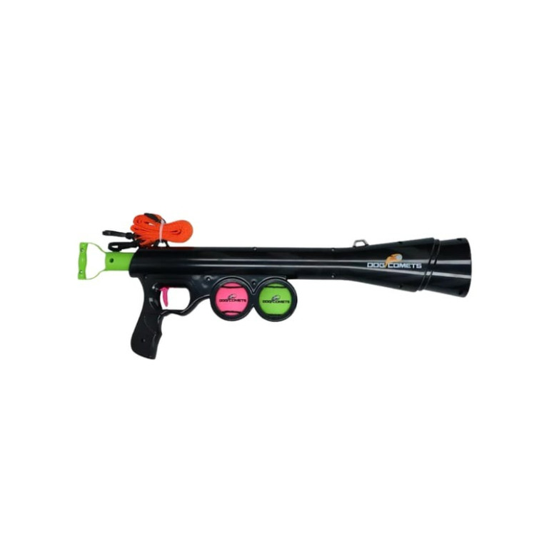 Lance-balles Dog Comets Bazooka : 20m de portée, 9 réglages, 2 balles