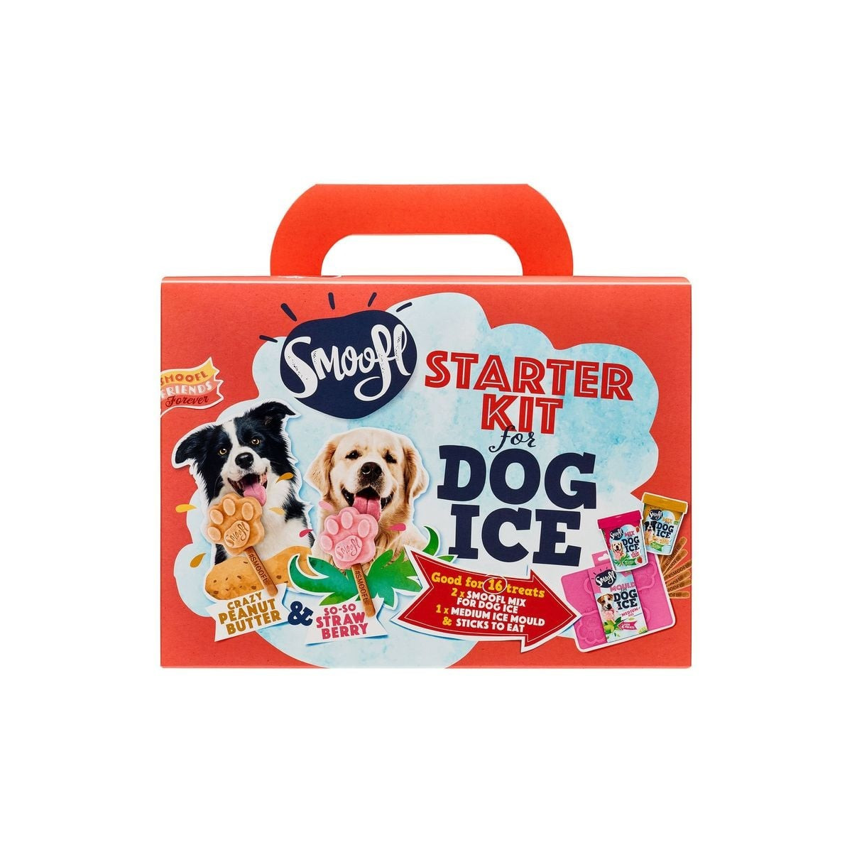 Kit Smoofl Glaces Chien Moyen : 2 saveurs + moule patte