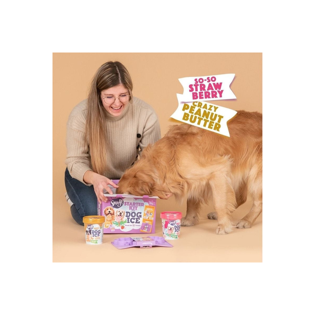 Kit Smoofl Glace Chien Grand - 2 Goûts + Moule Patte