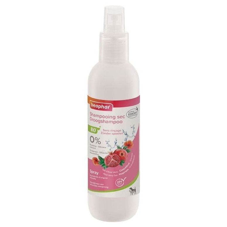 Shampoing sec bio Beaphar 200 ml : Nettoyage doux chien & chat
