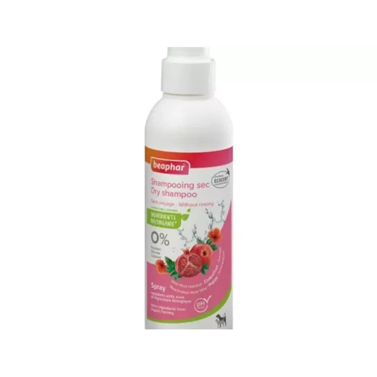 Shampoing sec bio Beaphar 200 ml : Nettoyage doux chien & chat