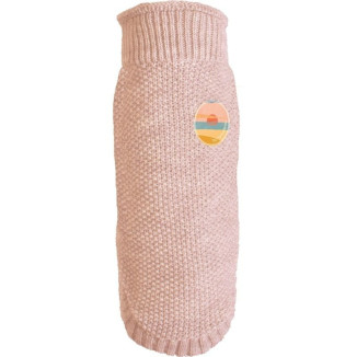Pull chien rose CROCI 29S - Motif roulotte, capuche amovible