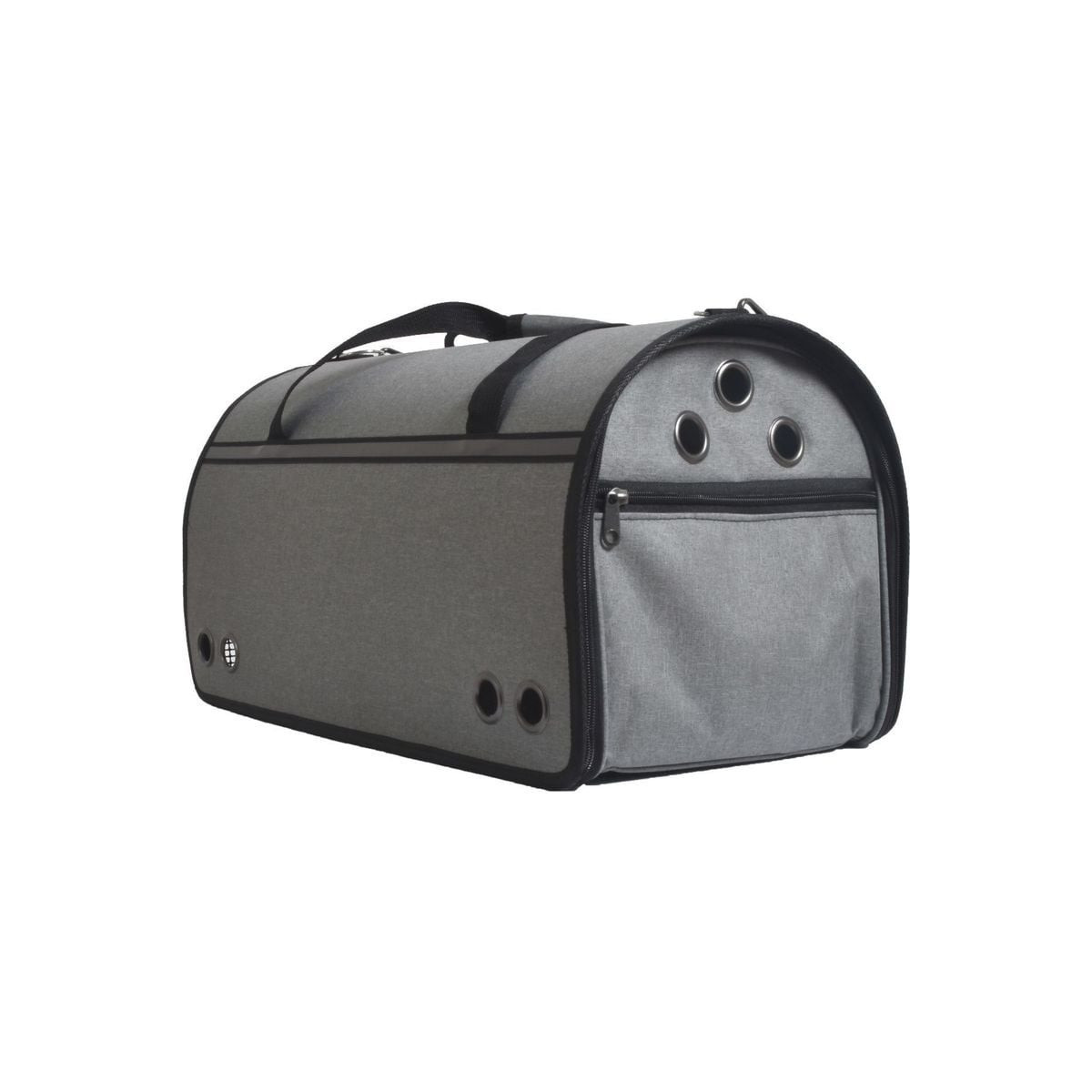 Sac transport BOBBY pliable chien chat gris - 8kg, confort et sécurité