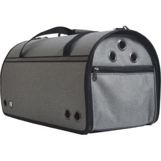 Sac transport BOBBY pliable chien chat gris - 8kg, confort et sécurité