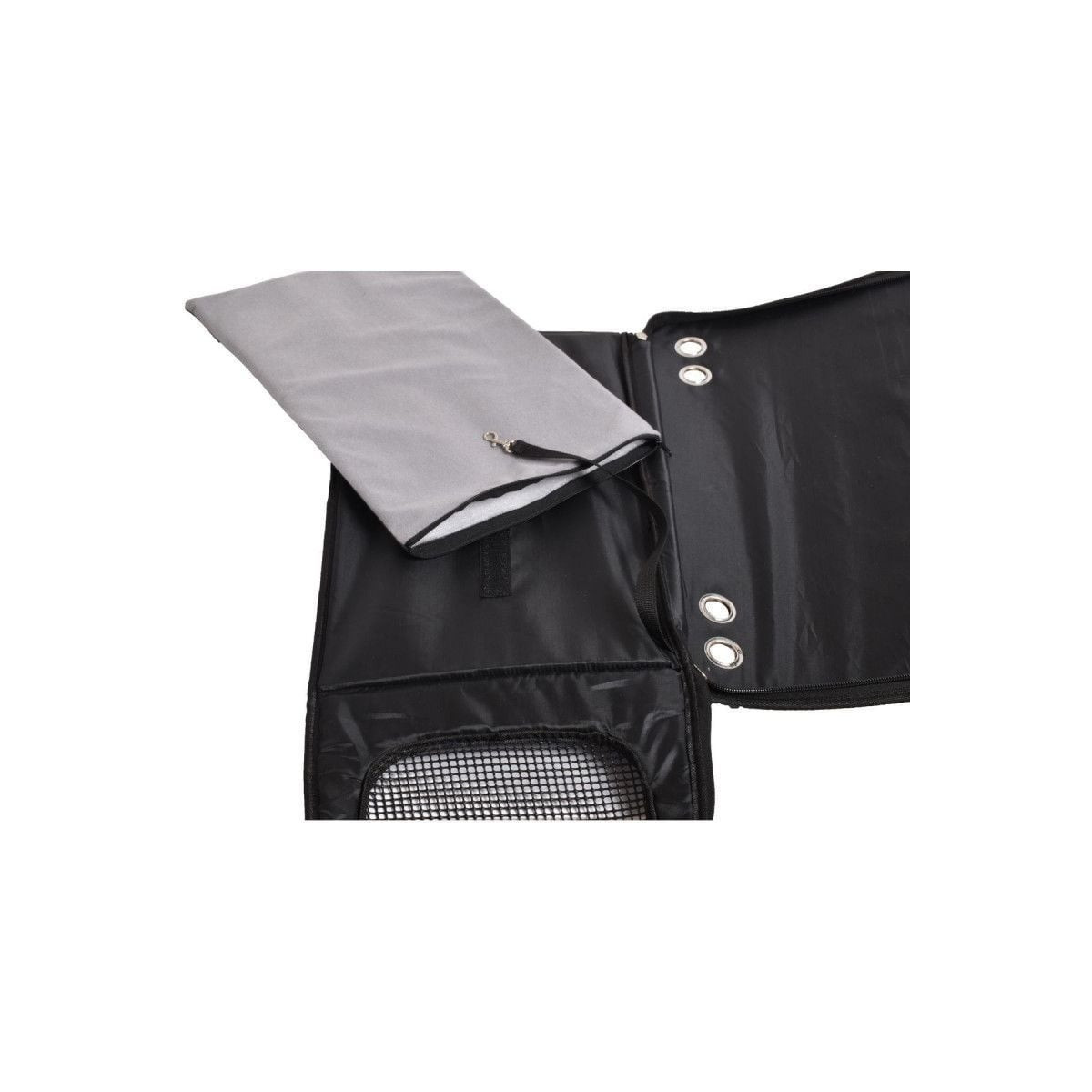 Sac transport BOBBY pliable chien chat gris - 8kg, confort et sécurité
