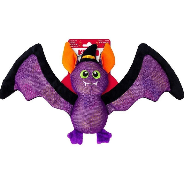 KONG Halloween Chauve-Souris - Jouet craquant, siffleur, taille Medium