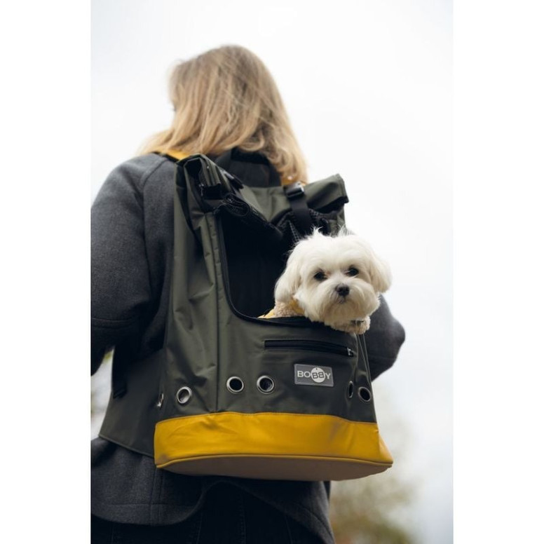 Sac à dos BOBBY kaki : Transport confortable chien/chat jusqu'à 8kg