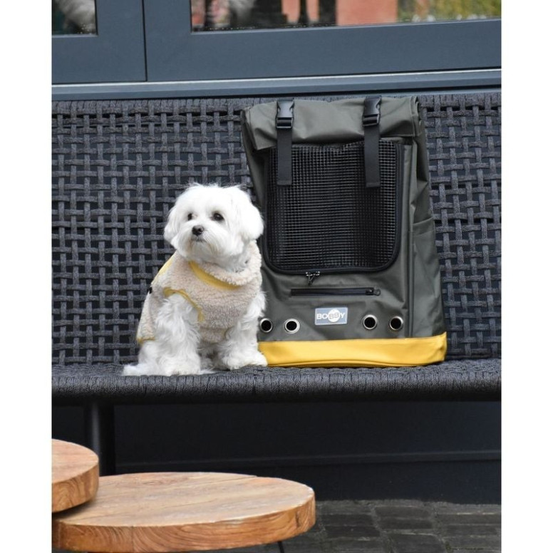 Sac à dos BOBBY kaki : Transport confortable chien/chat jusqu'à 8kg