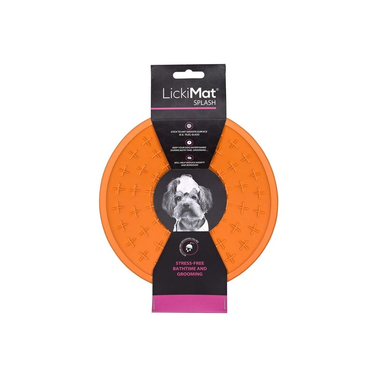 Gamelle LickiMat Splash Orange : Léchage ludique pour chien & chat