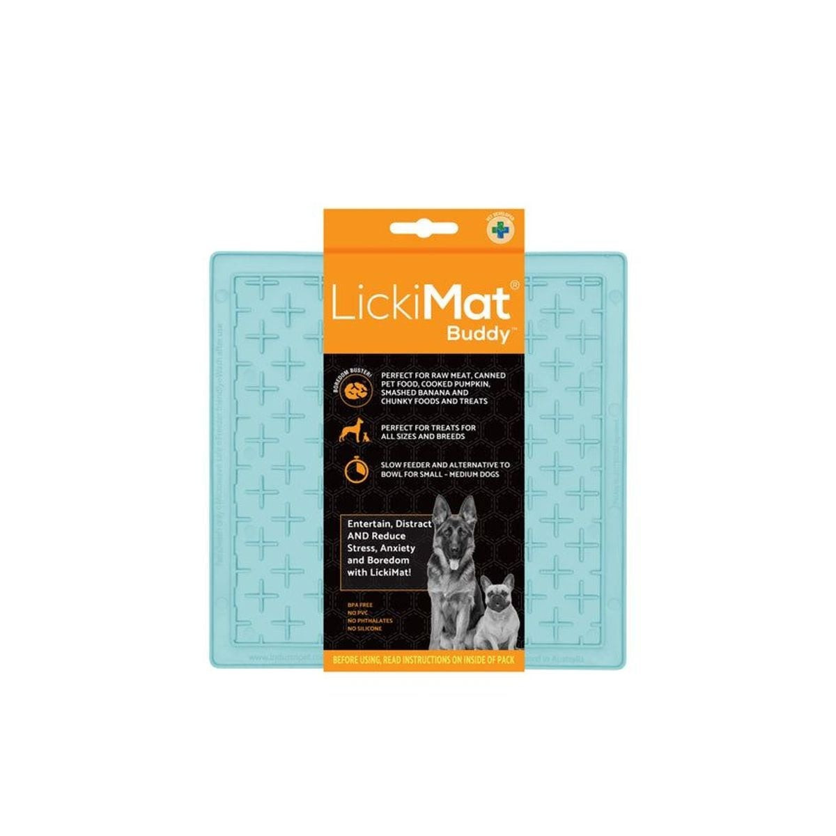 Gamelle LickiMat Buddy turquoise : léchage ludique pour chat