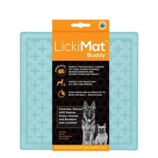 Gamelle LickiMat Buddy turquoise : léchage ludique pour chat
