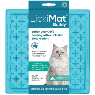 Gamelle LickiMat Buddy turquoise : léchage ludique pour chat