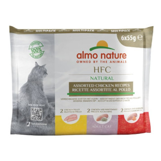 Almo Nature pâtée chat poulet multipack - 6 sachets 55g HFC