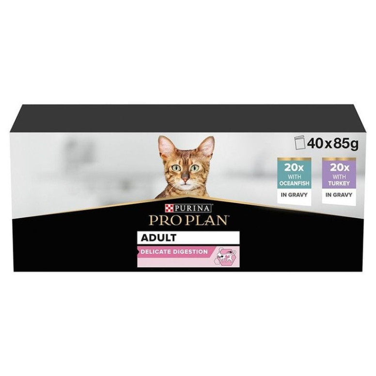 PROPLAN pâtée dinde & poisson : santé digestive chat adulte - 3,4kg