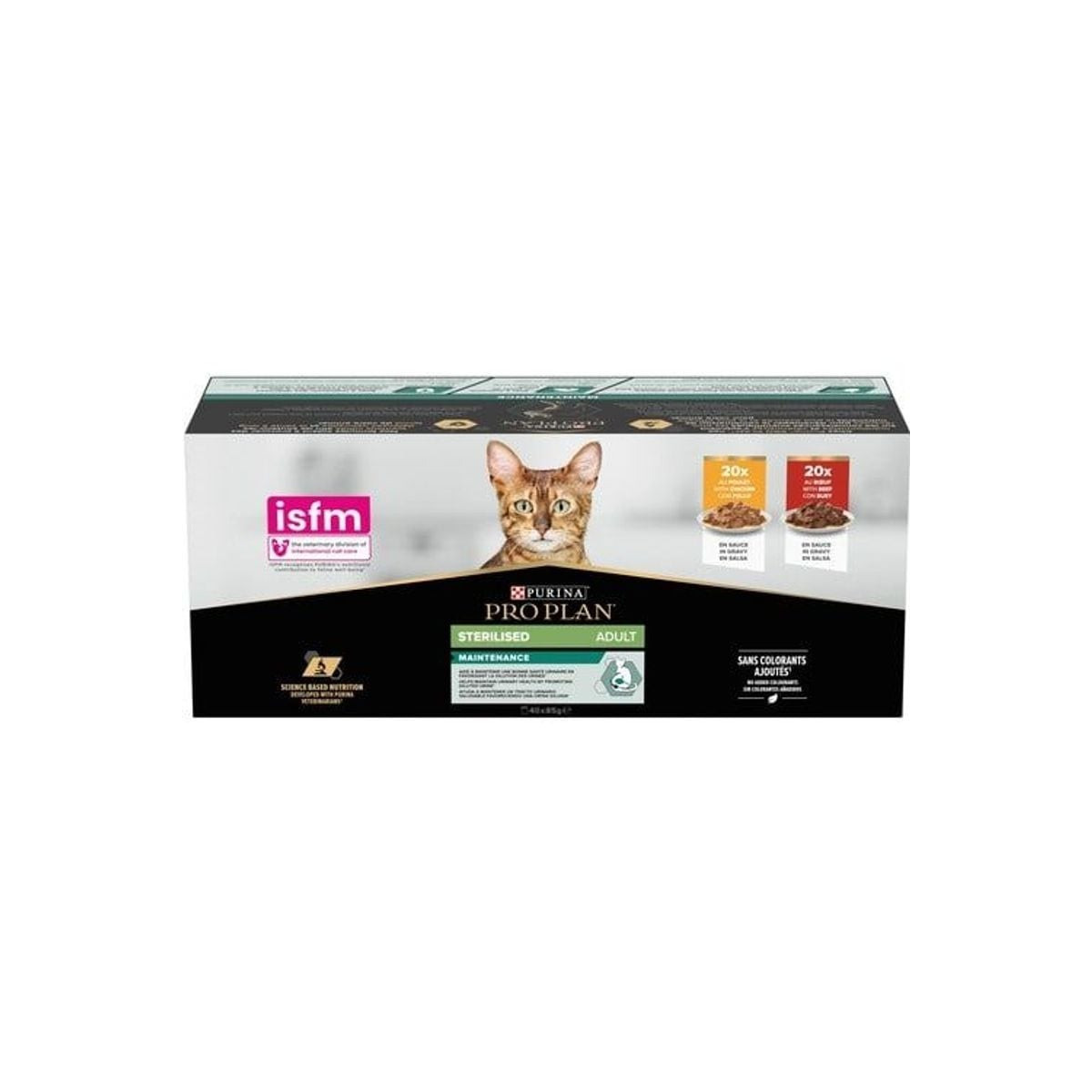 Proplan pâtée chat stérilisé - Bœuf & Poulet - 40x85g