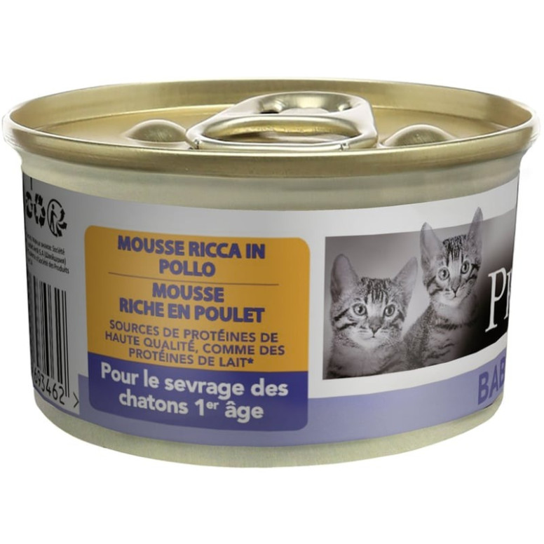 Proplan pâtée chaton poulet mousse 85g - Croissance saine & musculaire