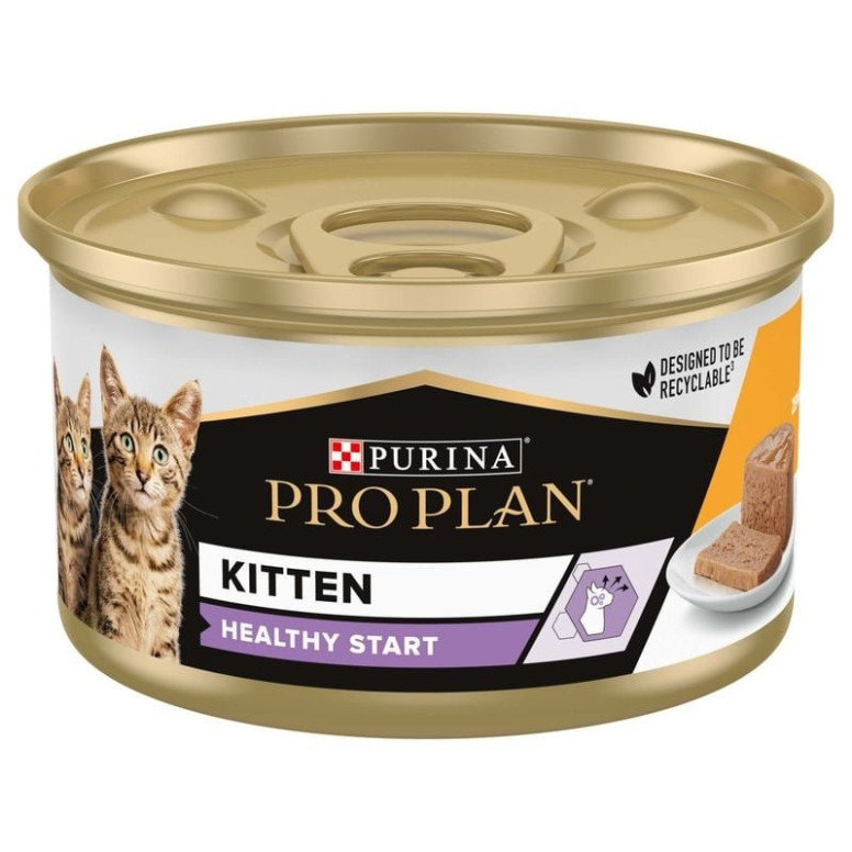 Proplan pâtée chaton poulet mousse 85g - Croissance saine & musculaire