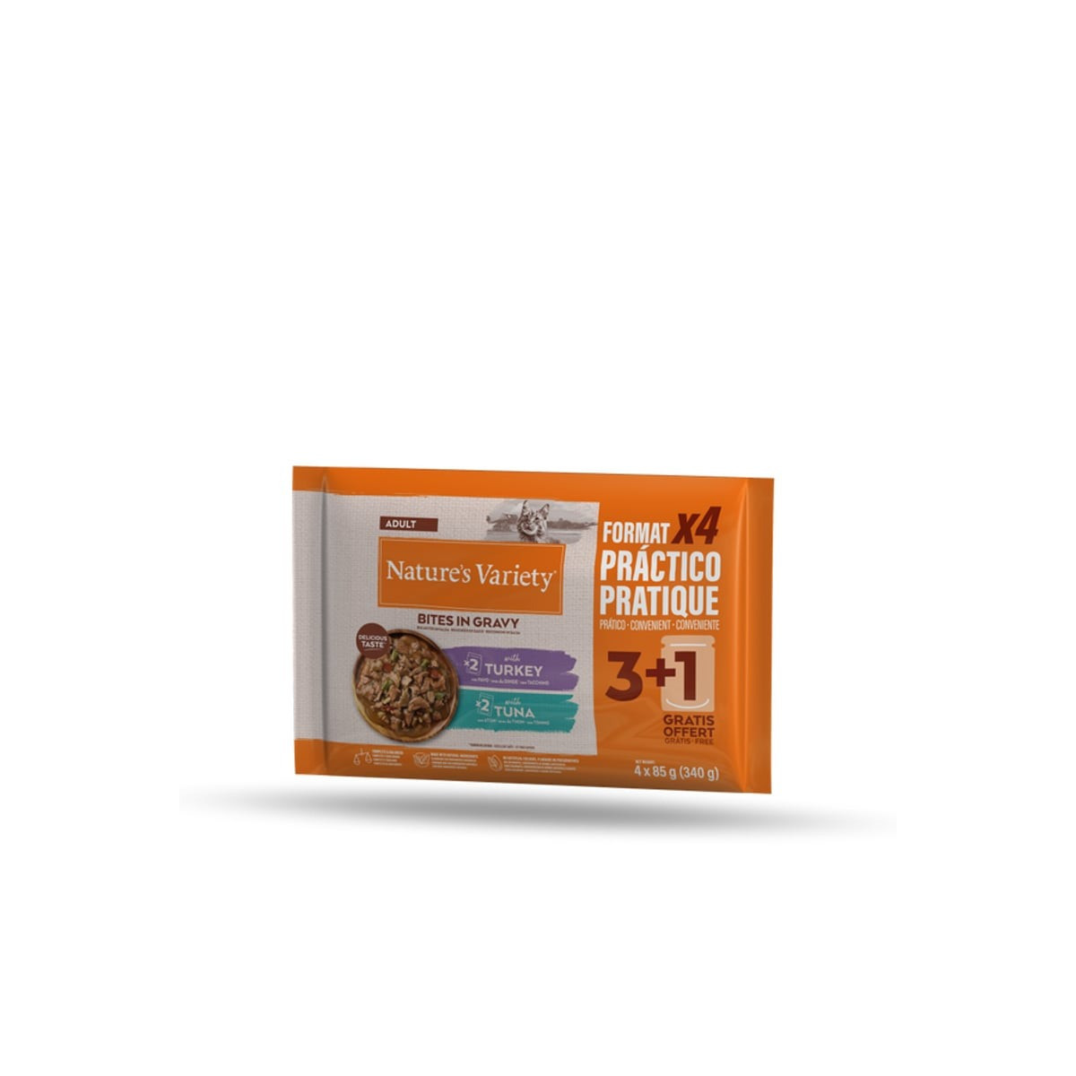 Nature's Variety pâtée chat dinde & thon 4x85g - Repas humide complet