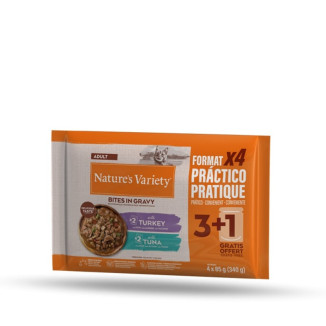 Nature's Variety pâtée chat dinde & thon 4x85g - Repas humide complet
