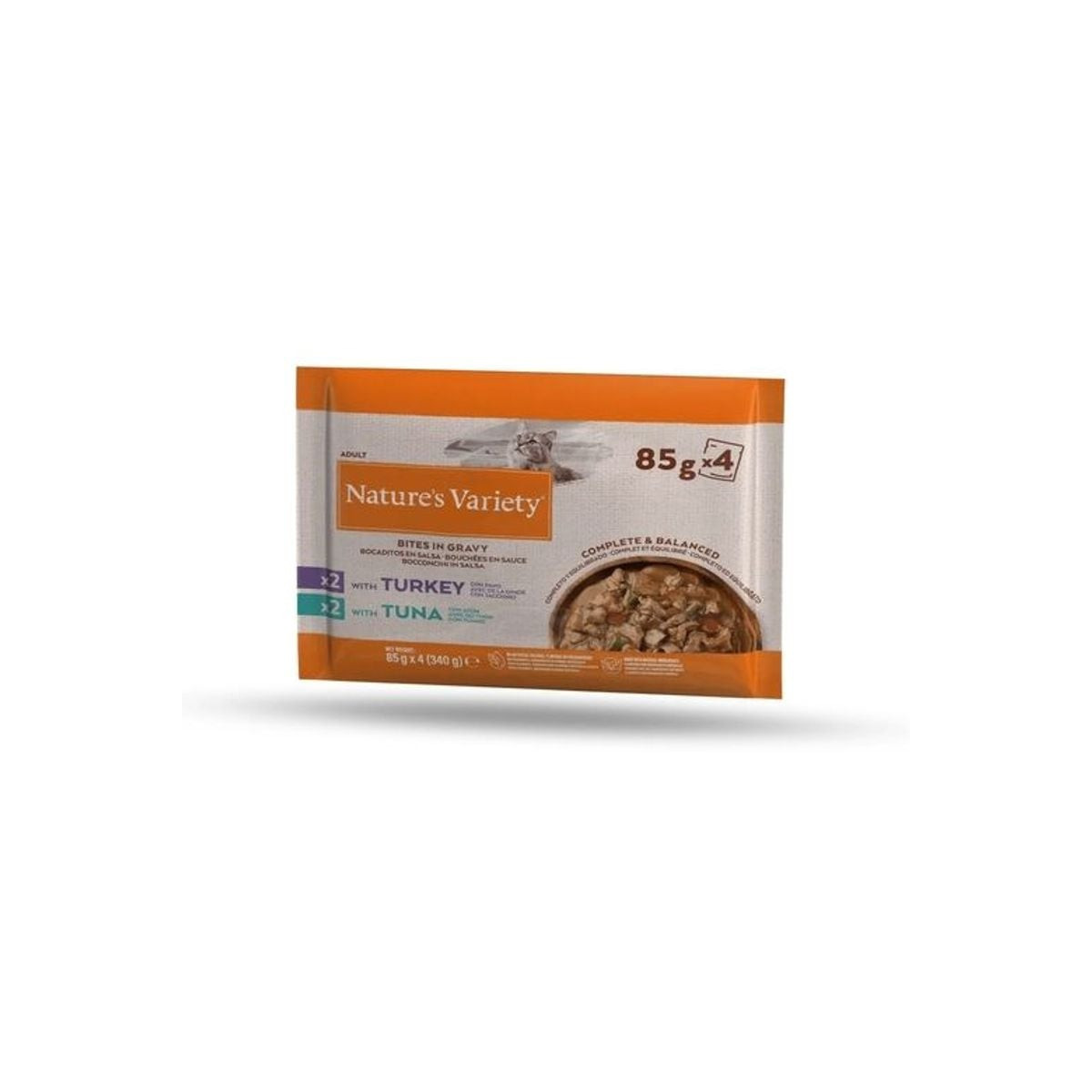 Nature's Variety pâtée chat dinde & thon 4x85g - Repas humide complet
