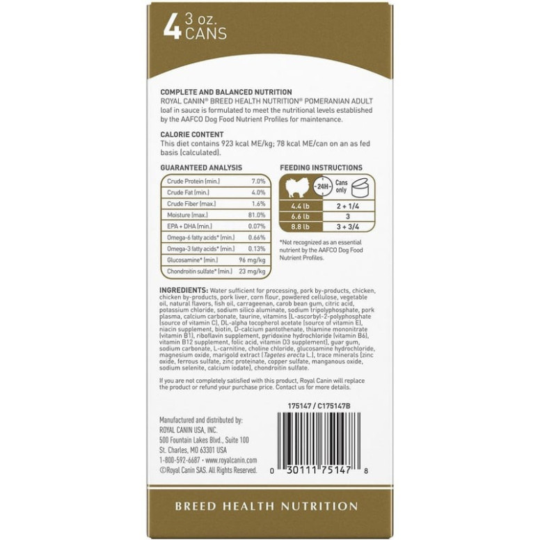 Royal Canin Pâtée Pomeranian - Santé os & peau, 12x85g