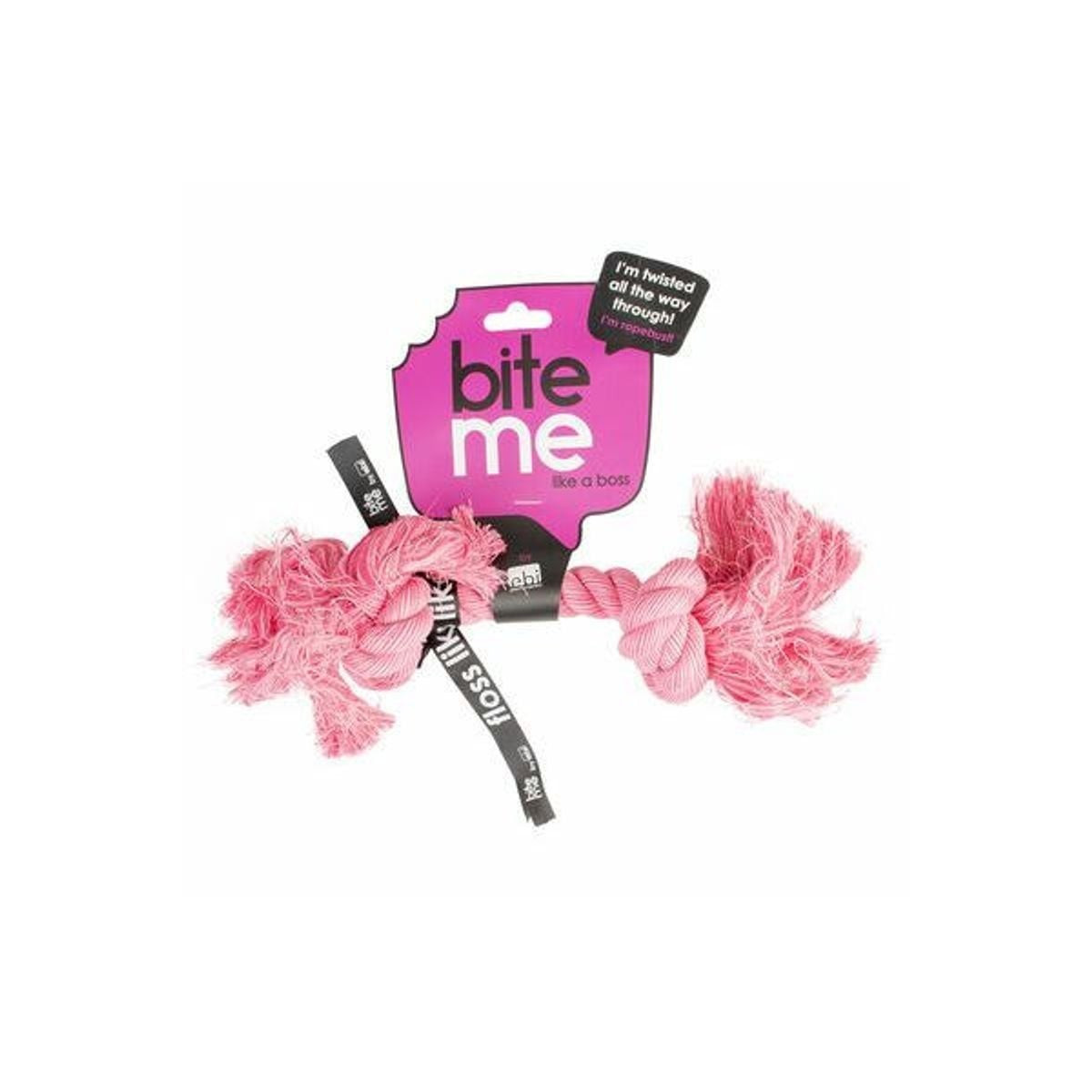 Jouet corde Duvo Floss rose - 2 nœuds pour chien - Hygiène dentaire