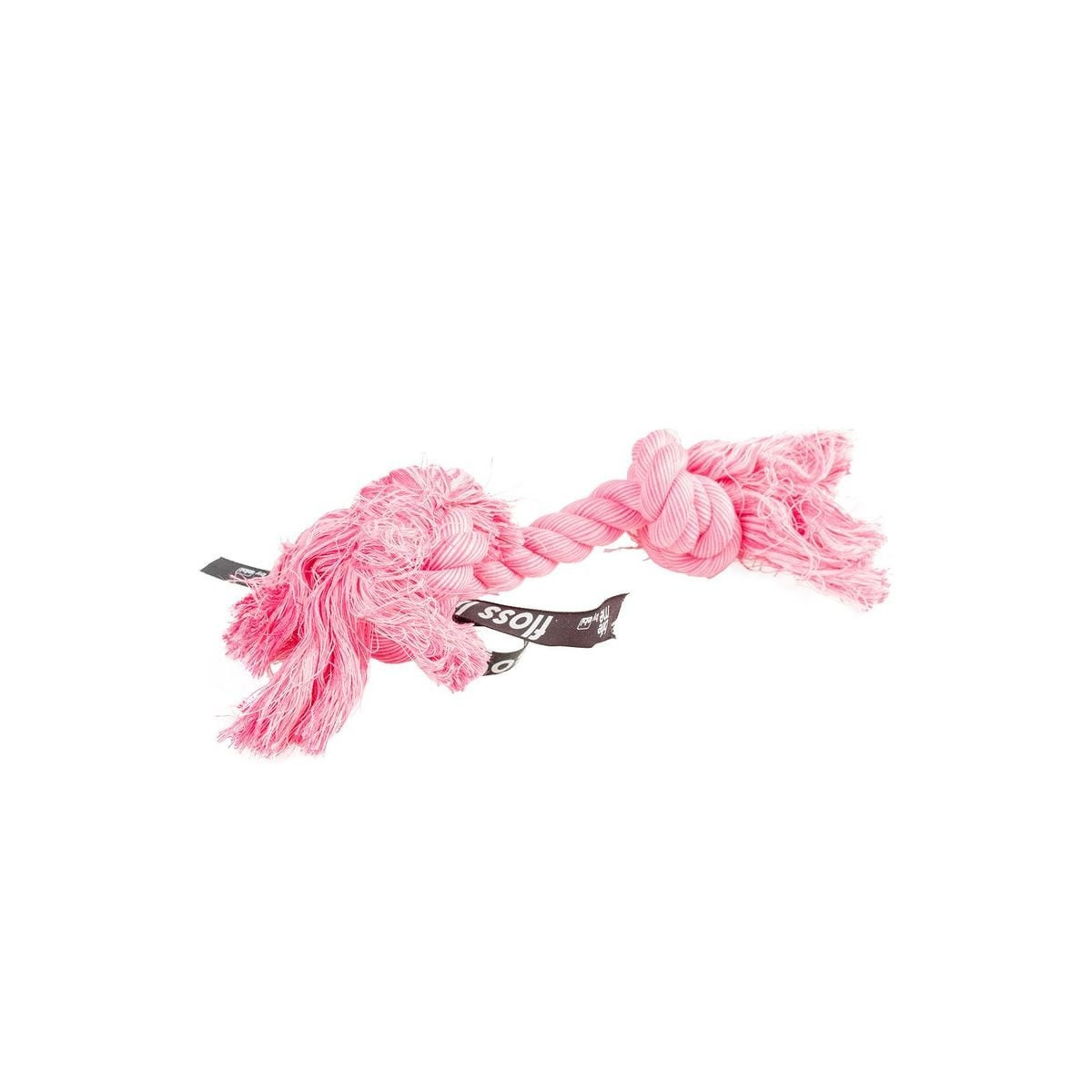 Jouet corde Duvo rose : 100% coton, 2 nœuds, santé dentaire pour chien