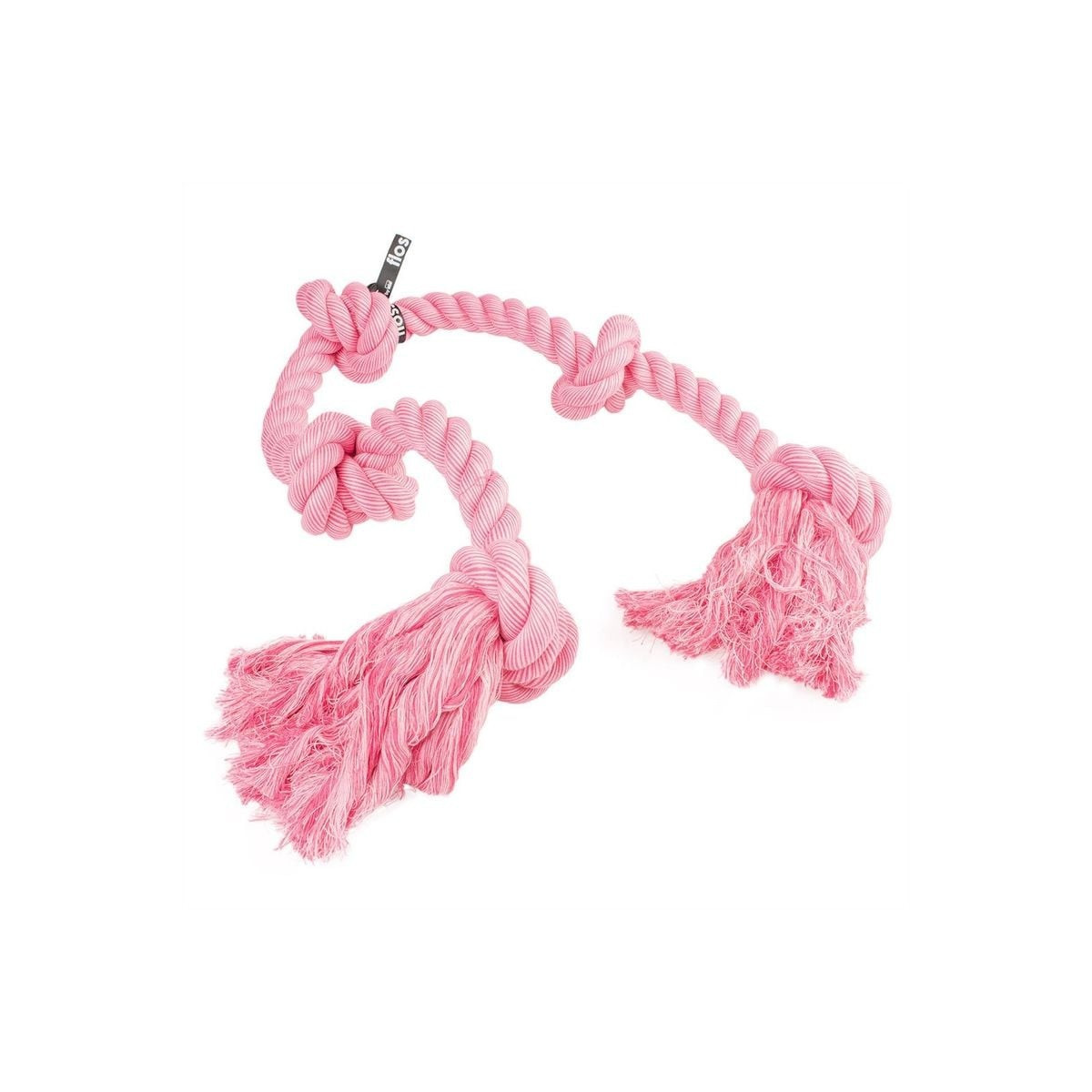 Jouet corde Floss 5 nœuds DUVO rose - Idéal pour chiens actifs