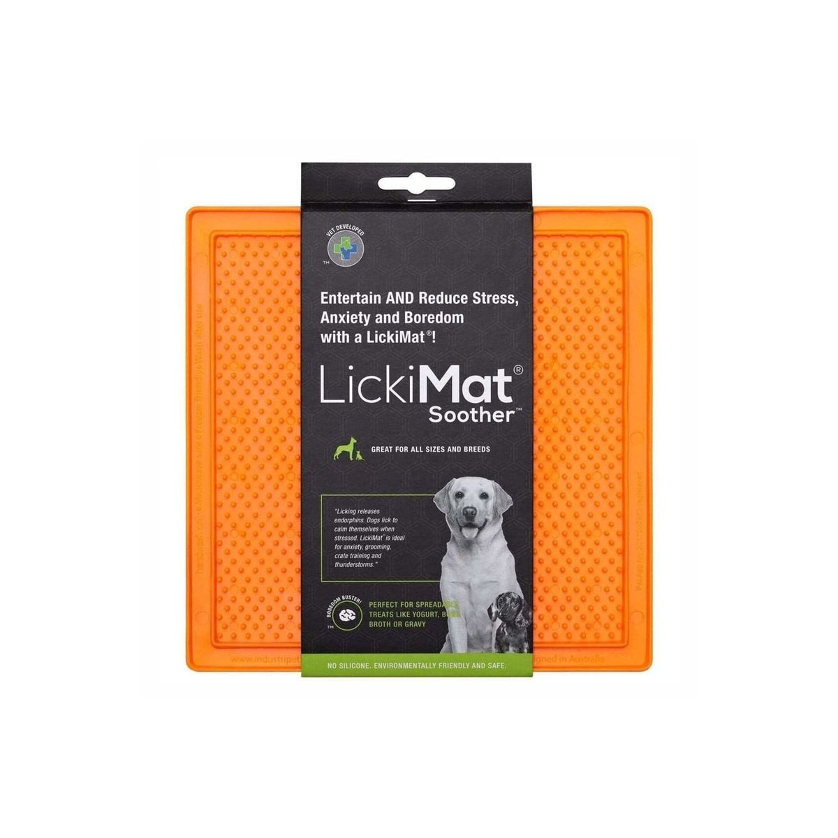 Lickimat Soother XL orange - Apaisement par léchage pour chien & chat