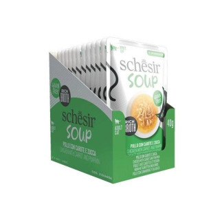 Soupe hydratante Schesir Chat Poulet Citrouille 40g - 90% Humidité