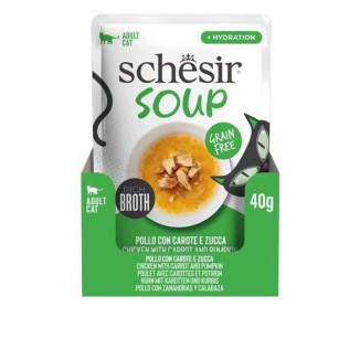 Soupe hydratante Schesir Chat Poulet Citrouille 40g - 90% Humidité