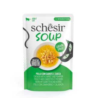 Soupe hydratante Schesir Chat Poulet Citrouille 40g - 90% Humidité