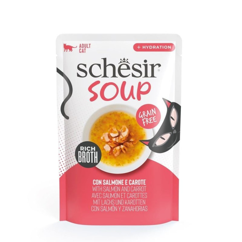 Soupe Schesir chat saumon-carotte : hydratation naturelle