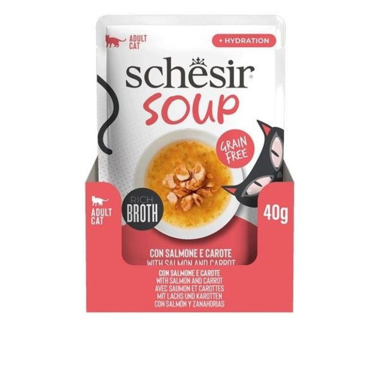 Soupe Schesir chat saumon-carotte : hydratation naturelle