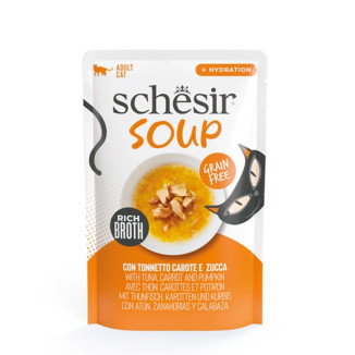 Soupe hydratante Schesir Chat Thon & Carottes - 40g - Sans céréales