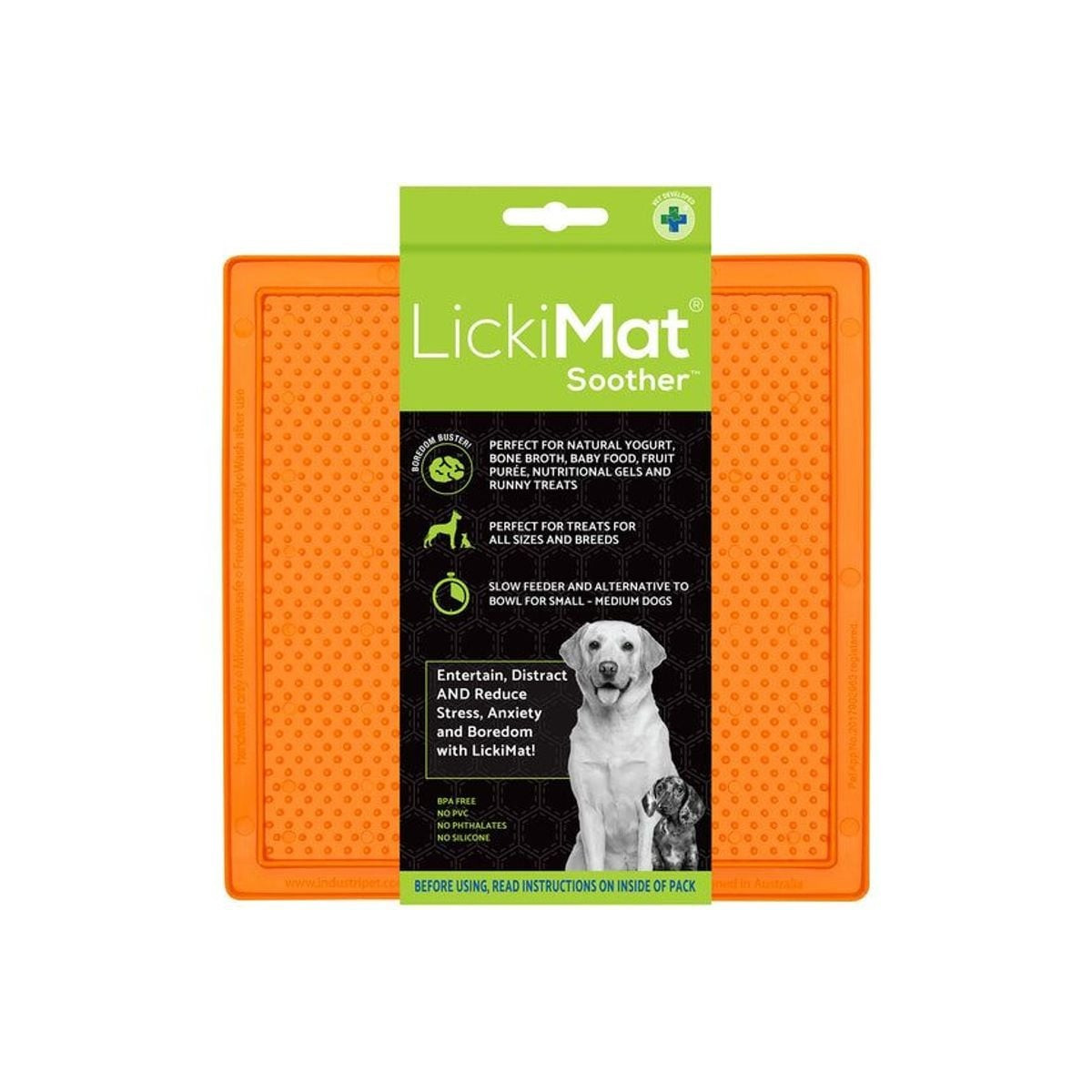Gamelle LickiMat Soother Orange : Léchage ludique pour chien et chat
