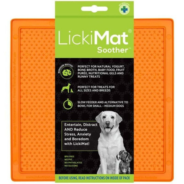 Gamelle LickiMat Soother Orange : Léchage ludique pour chien et chat