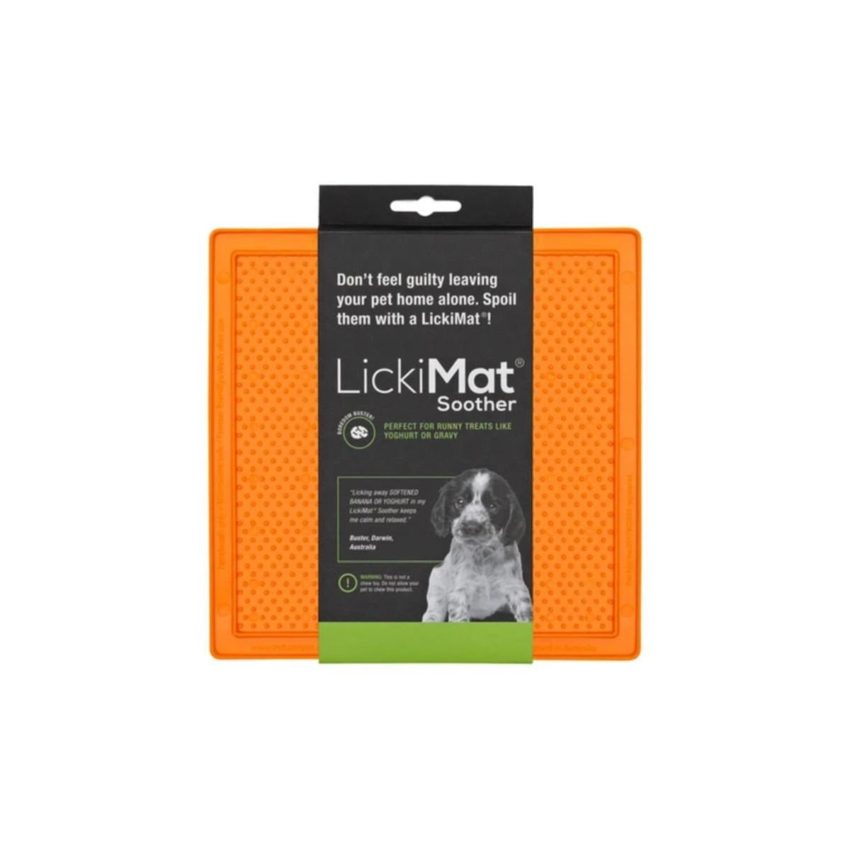 Gamelle LickiMat Soother Orange : Léchage ludique pour chien et chat