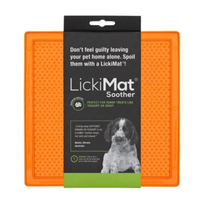 Gamelle LickiMat Soother Orange : Léchage ludique pour chien et chat